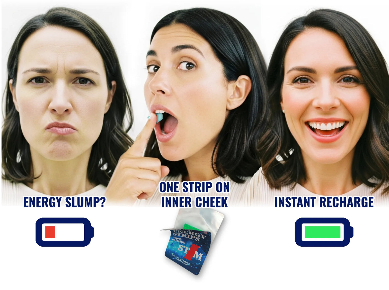 Usage directions for STIM Energy Strips