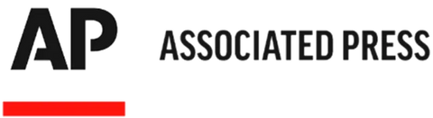 Associated Press logo with 'AP' in black and 'ASSOCIATED PRESS' text on a white background