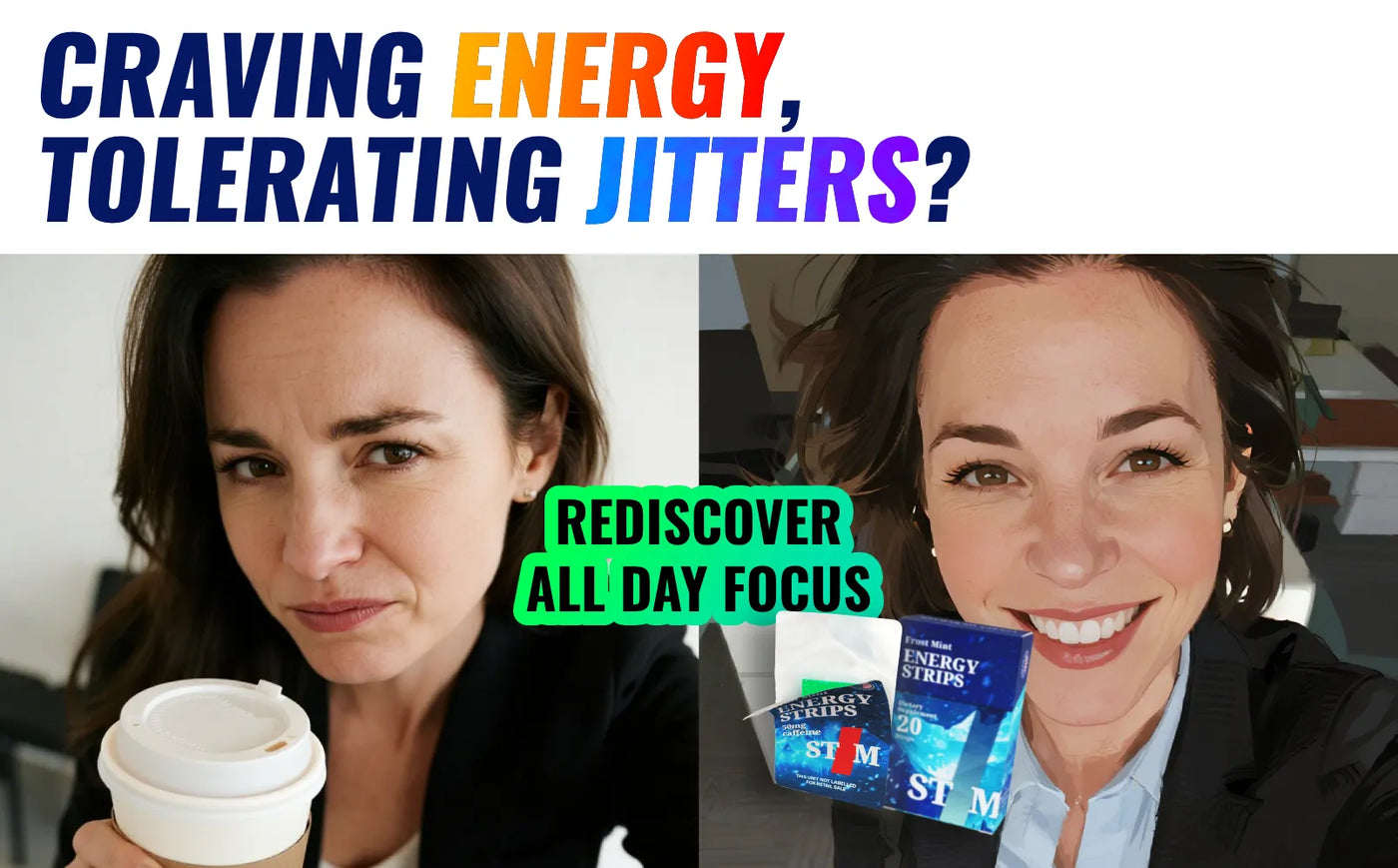 Craving energy, tolerating jitters? STIM Energy Strips is the answer to rediscover all day focus.