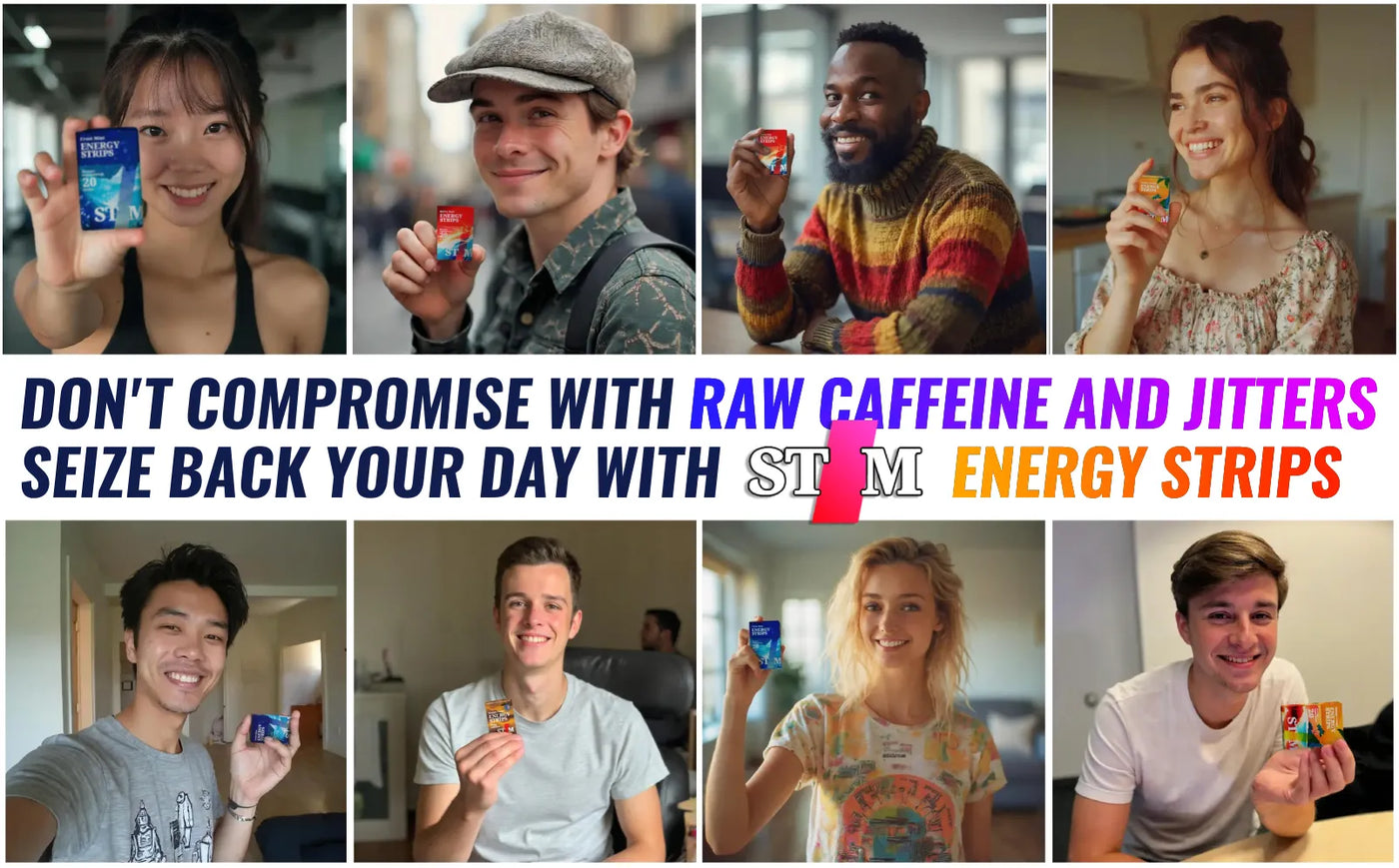 Collage of satisfied users of STIM Energy Strips