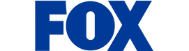 Blue 'FOX' logo on a white background