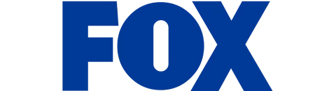Blue 'FOX' logo on a white background
